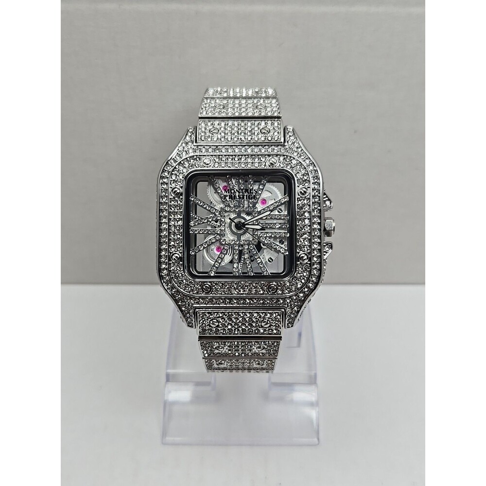 Montres Prestige Lucent X Invicta MPW-0136 Iced Out Skeleton Mens New Battery